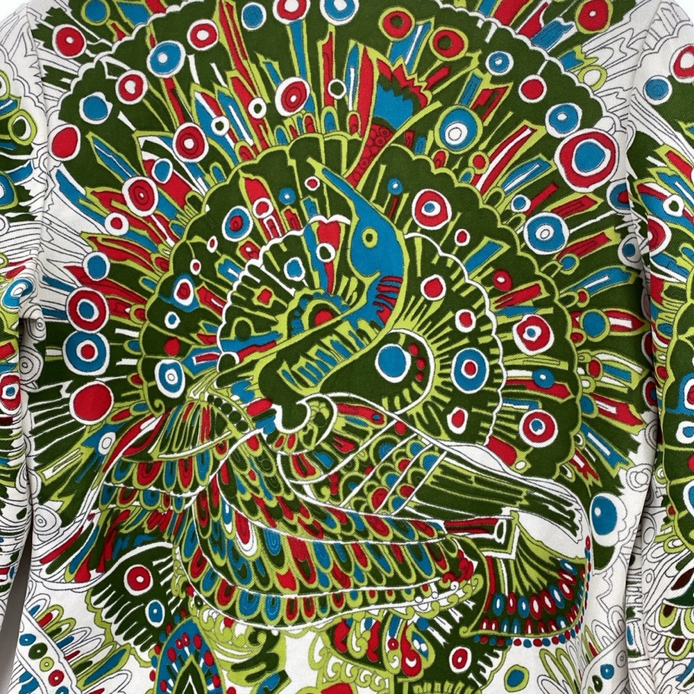 Vintage 70s Psychedelic Top Women’s Medium Ethnic Disco Hippie Bird Trippy Crane - Picture 14 of 17
